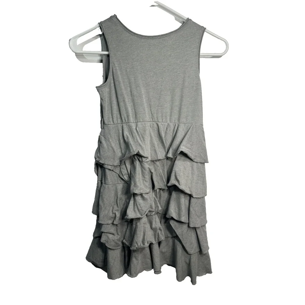 place girls sleeveless ruffle dress size large 10 12 grey‎